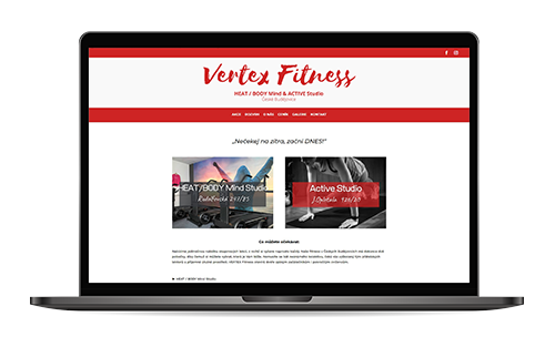 Webové stránky Vertex Fitness